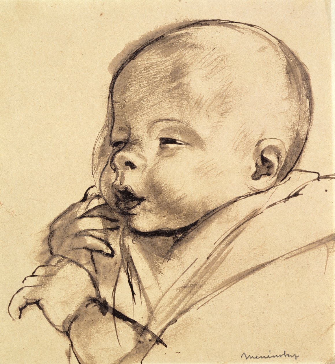 Een baby door Bernard Meninsky
