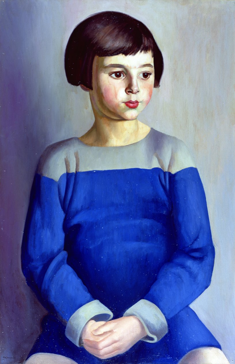 Kind in Blauw door Bernard Meninsky