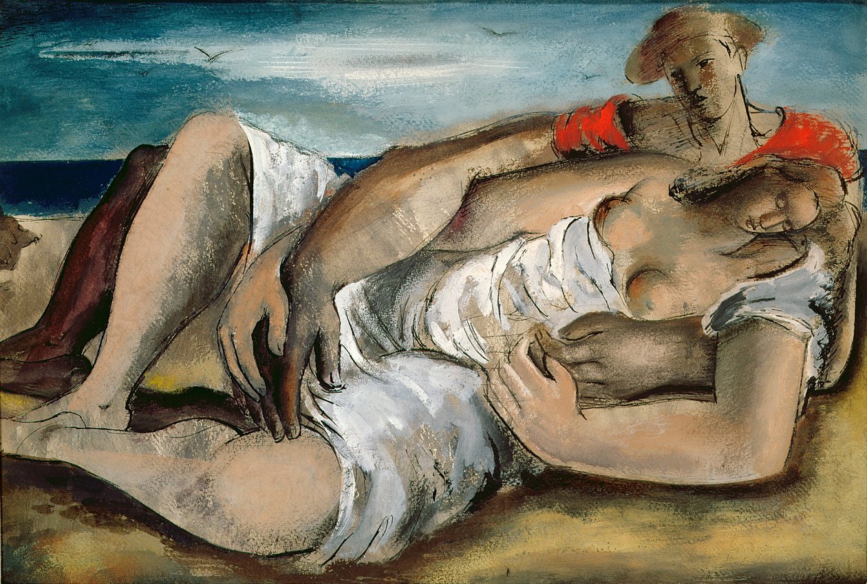 Liefhebbers op het strand door Bernard Meninsky