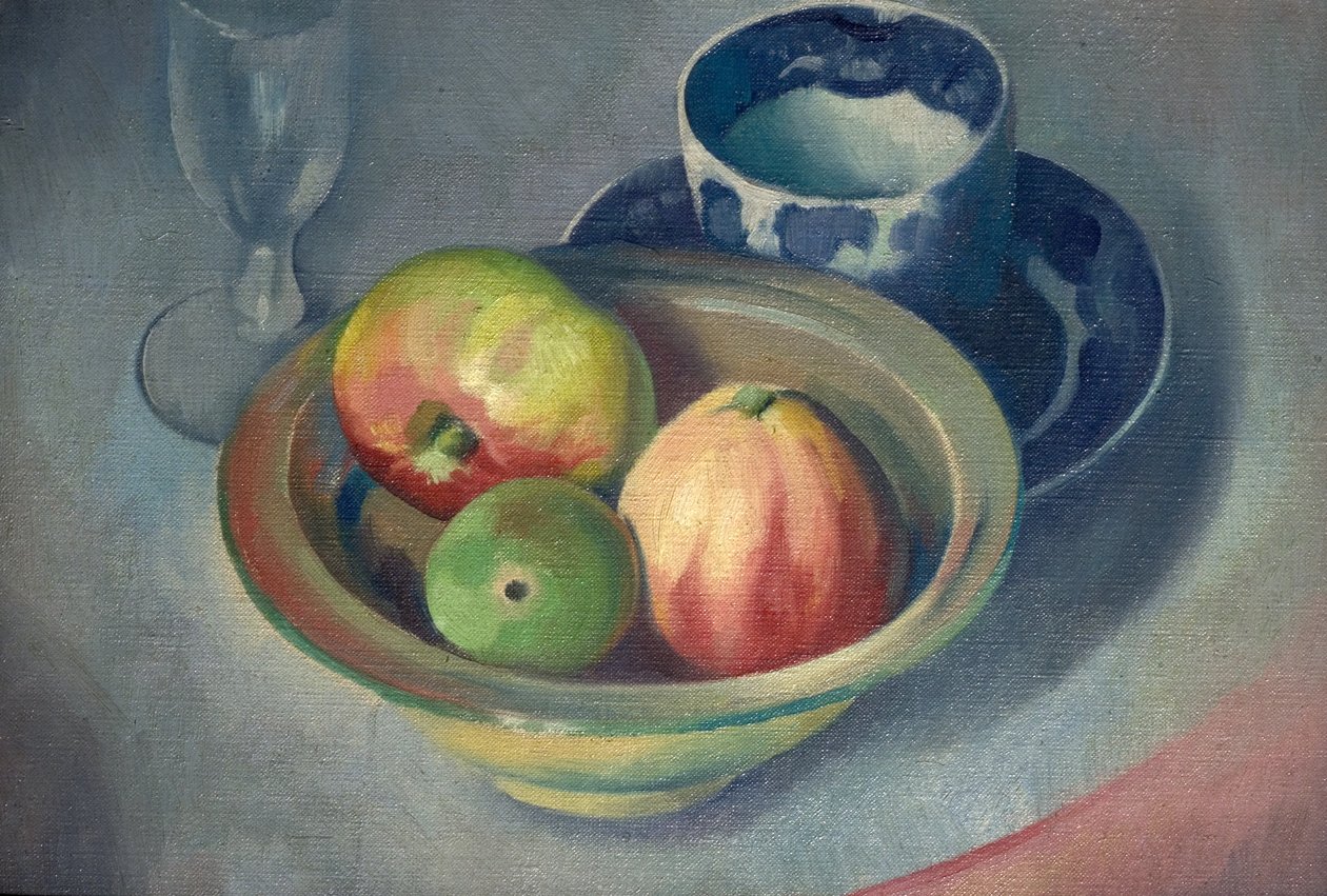 Stilleven met appels door Bernard Meninsky