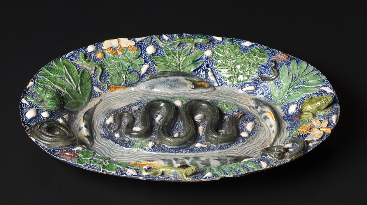 Rustieke schaal, late 1500s door Bernard Palissy