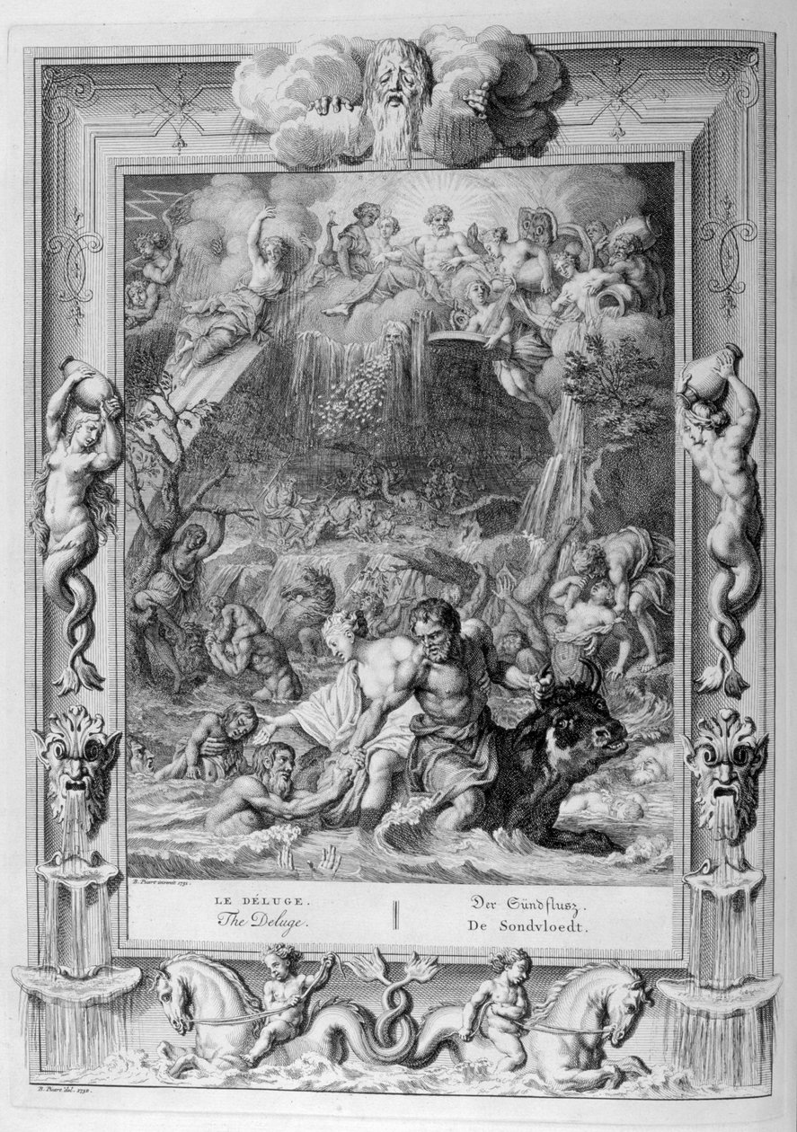 De zondvloed (gravure) door Bernard Picart