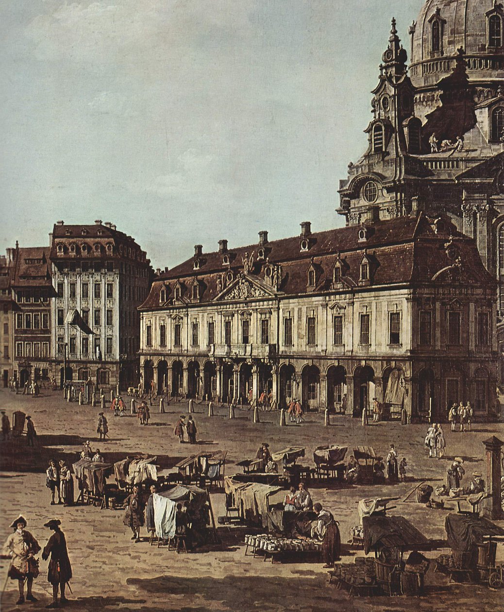 Gezicht op Dresden, de Neumarkt gezien vanuit de Moritzstraße door Bernardo Bellotto
