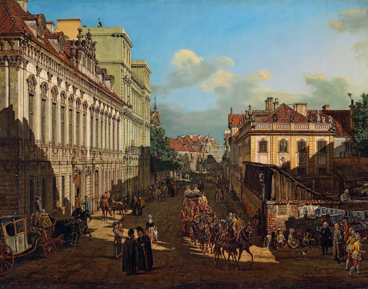Miodowa Straat in Warschau door Bernardo Bellotto