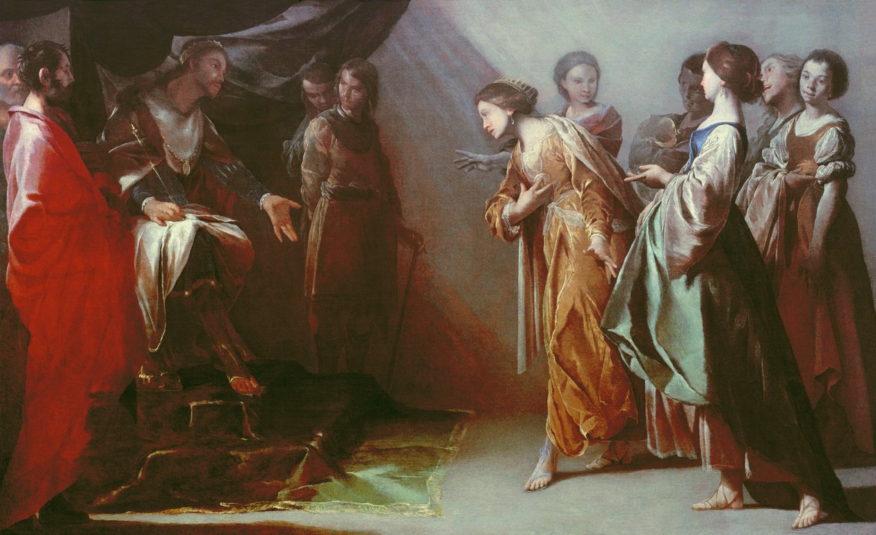 Esther en Ahasveros door Bernardo Cavallino