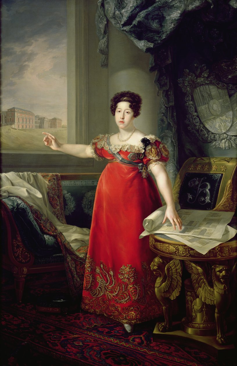 Koningin Dona Maria Isabel de Braganza, 1829 door Bernardo Lopez y Piquer