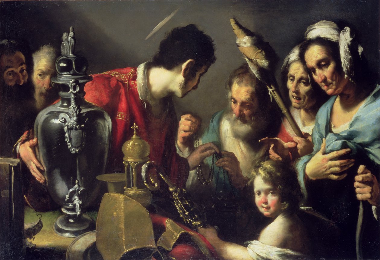 De liefdadigheid van St. Lawrence door Bernardo Strozzi
