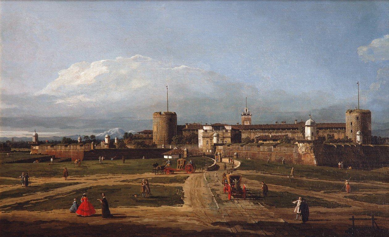 Het Castello Sforzesco in Milaan door Bernardo Bellotto