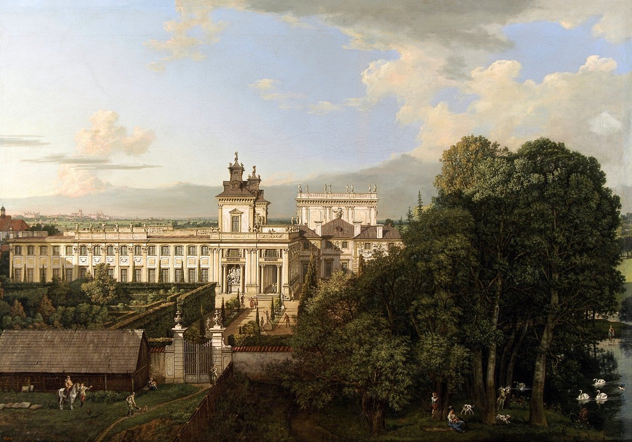 Het paleis van Wilanów gezien vanuit het zuiden. door Bernardo Bellotto