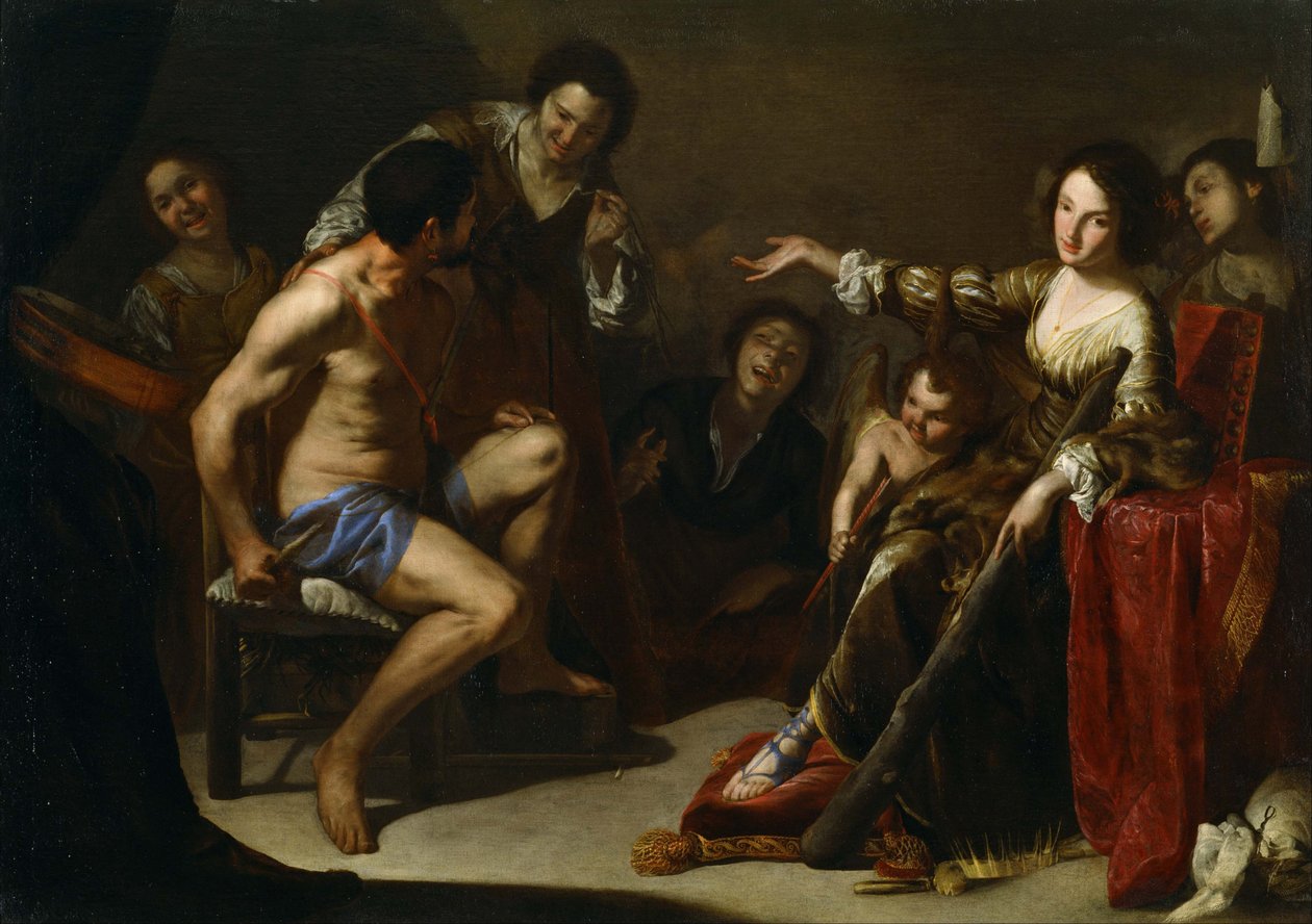 Hercules en Omphale door Bernardo Cavallino