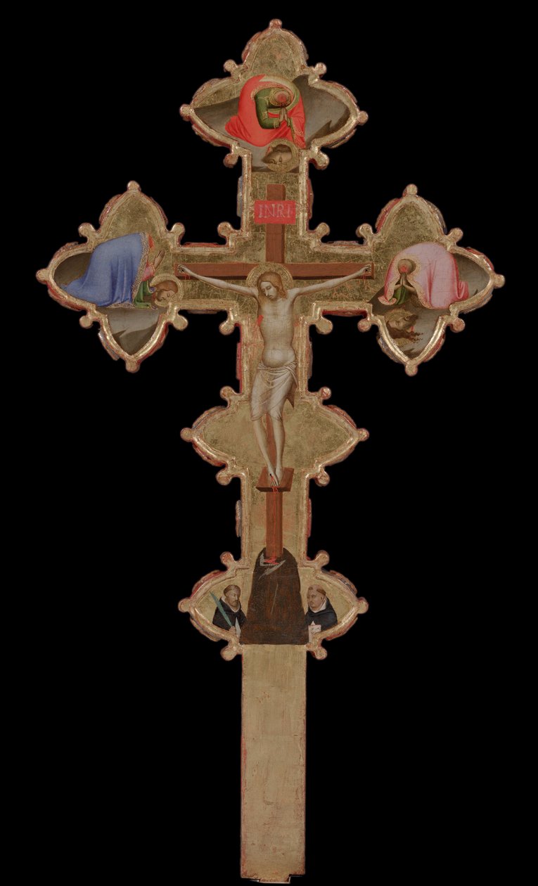 Draagbaar, dubbelzijdig kruis verso, 1335-1340 door Bernardo Daddi