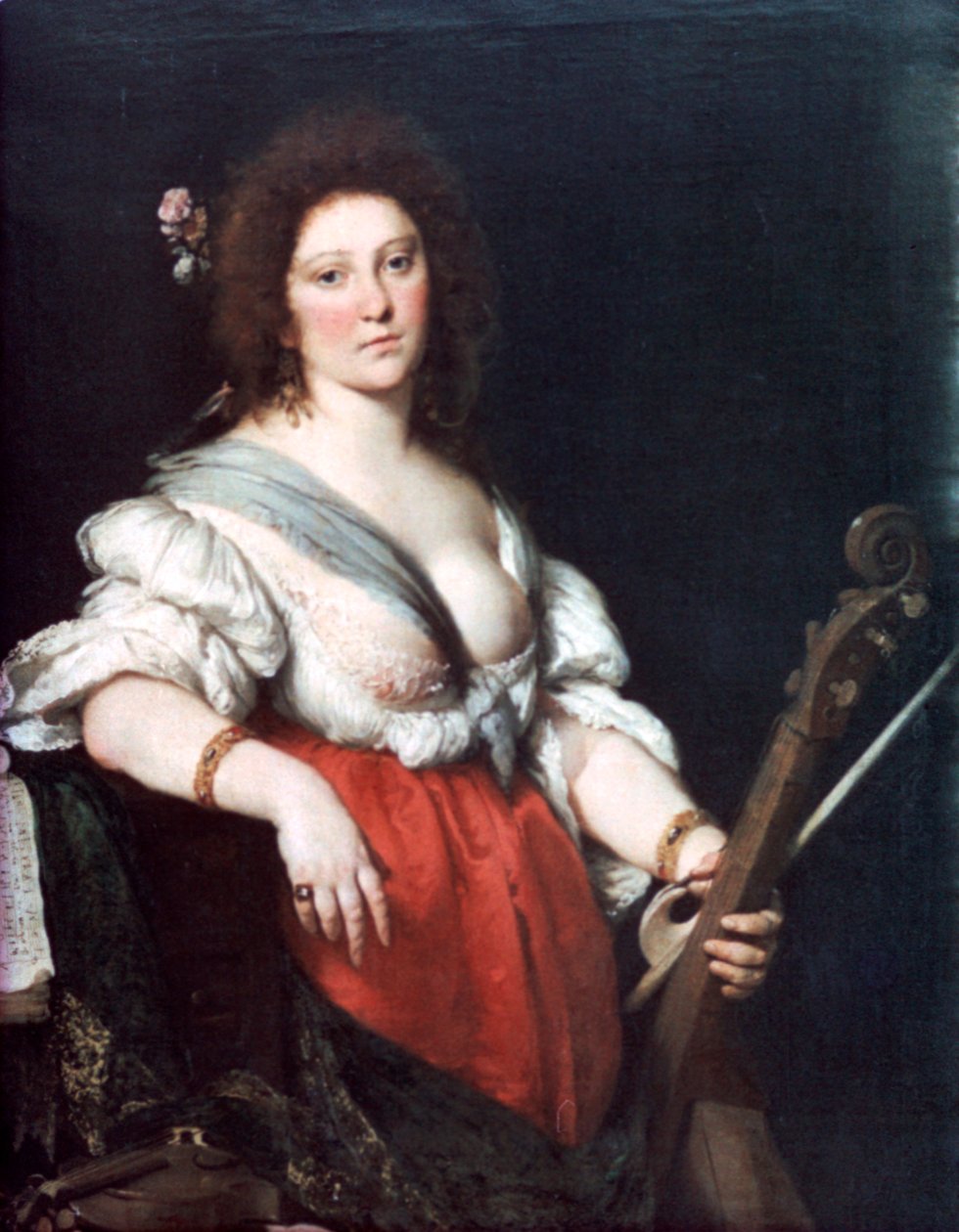 Gamba Speler, c1635 door Bernardo Strozzi