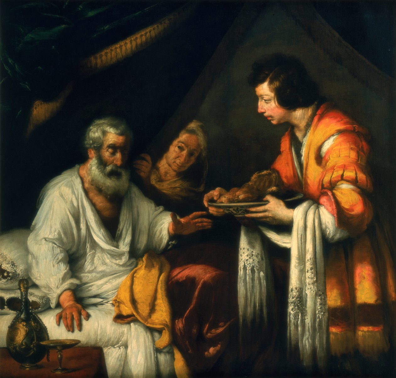 Isaak zegent Jakob door Bernardo Strozzi