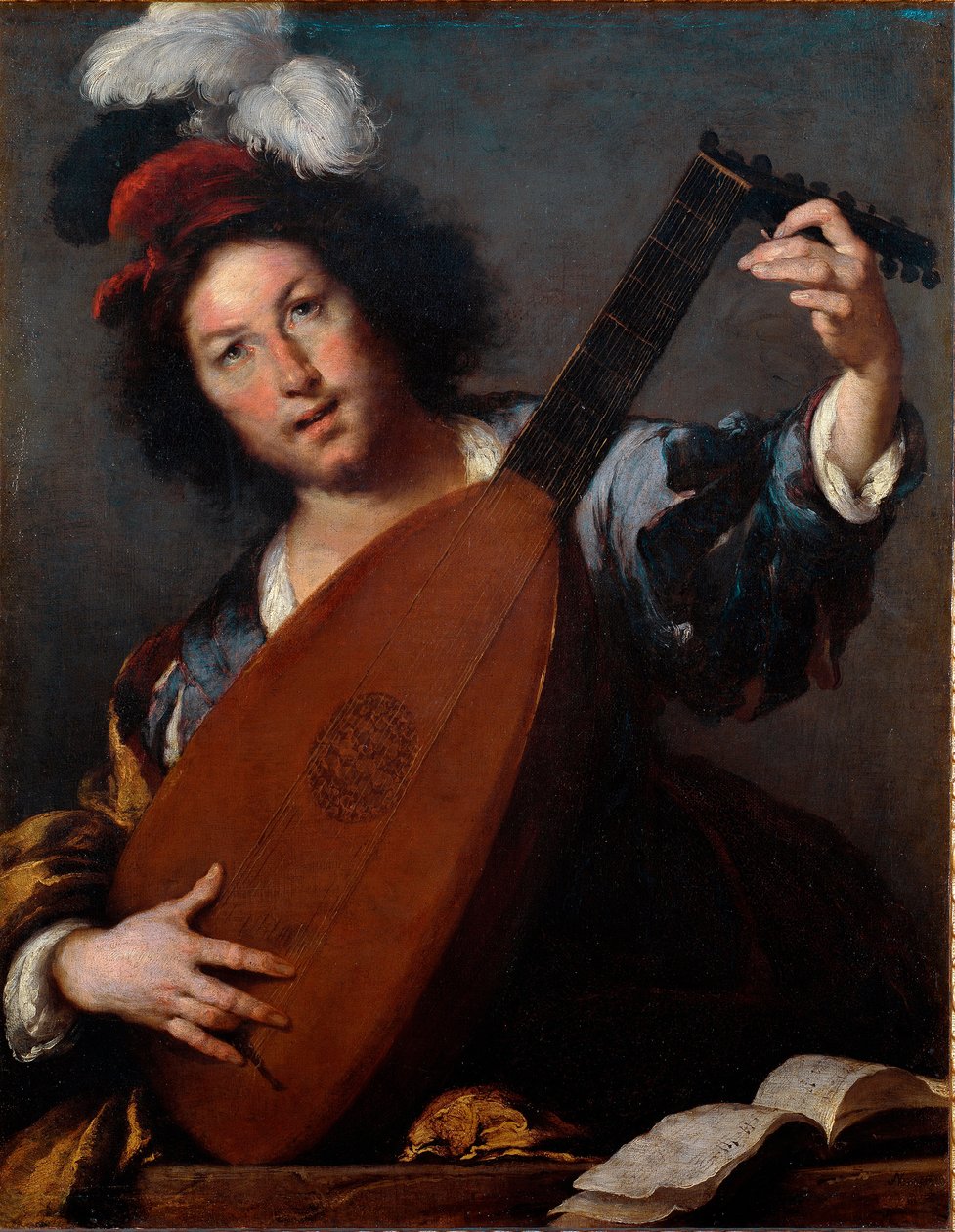 Luitspeler door Bernardo Strozzi