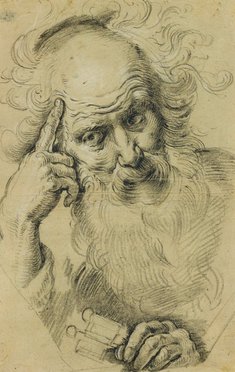 Sint Pieter mediterend door Bernardo Strozzi