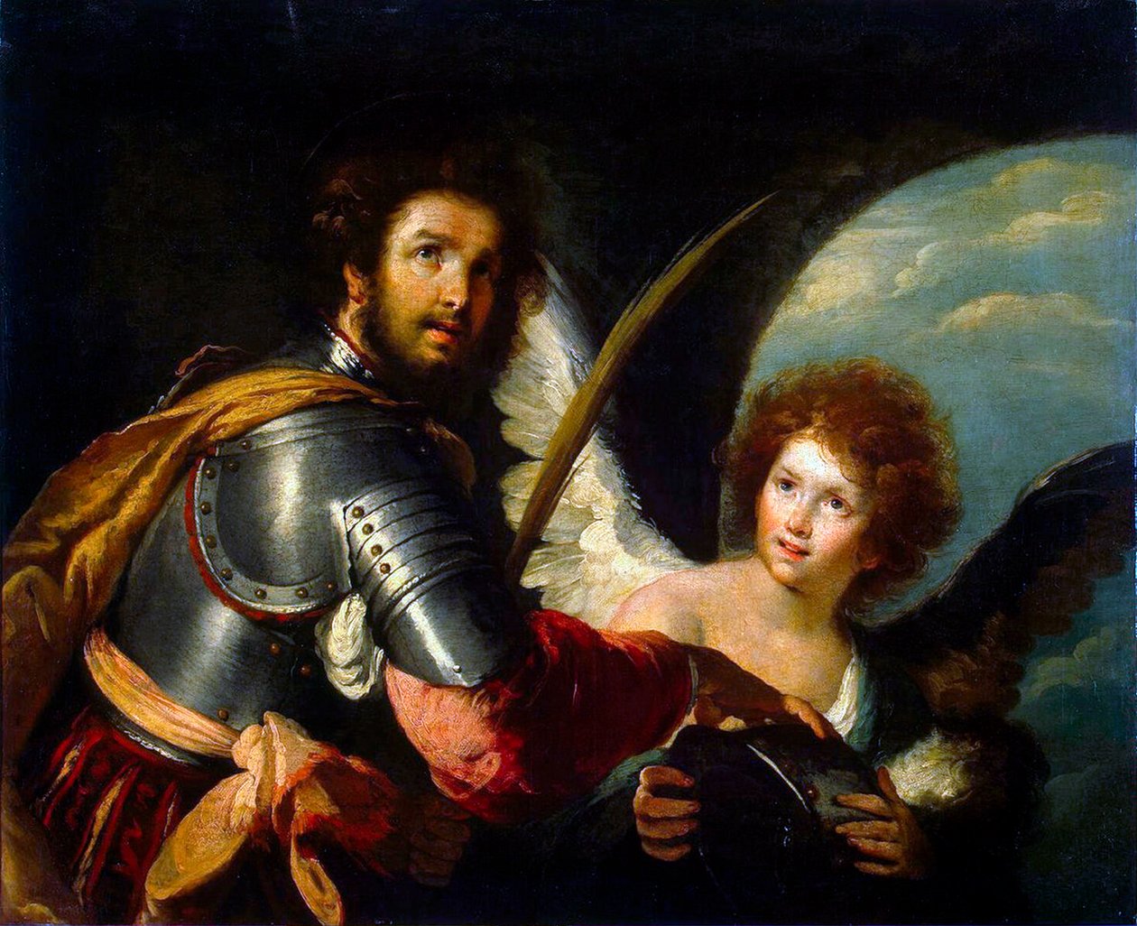 Sint Secundus en Engel door Bernardo Strozzi