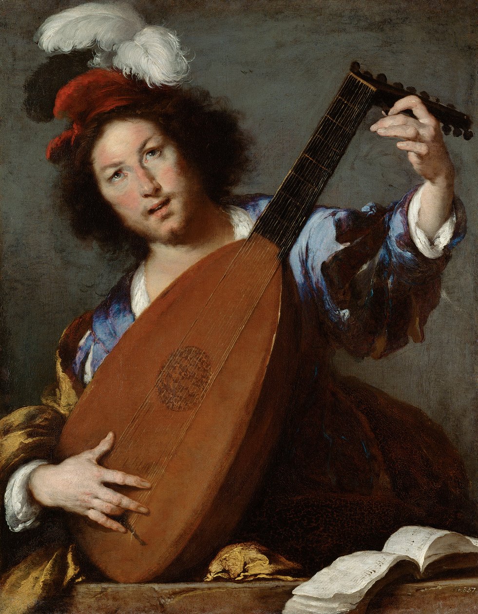 De luitspeler, ca. 1645 door Bernardo Strozzi
