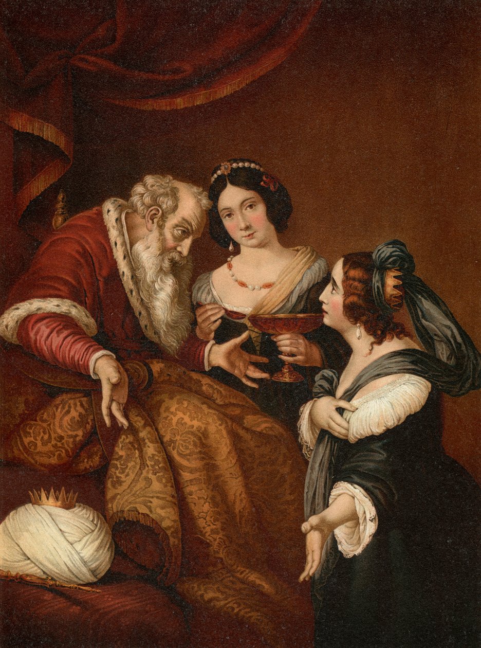 Esther smeekt Ahasveros om genade door Bernardo after Strozzi
