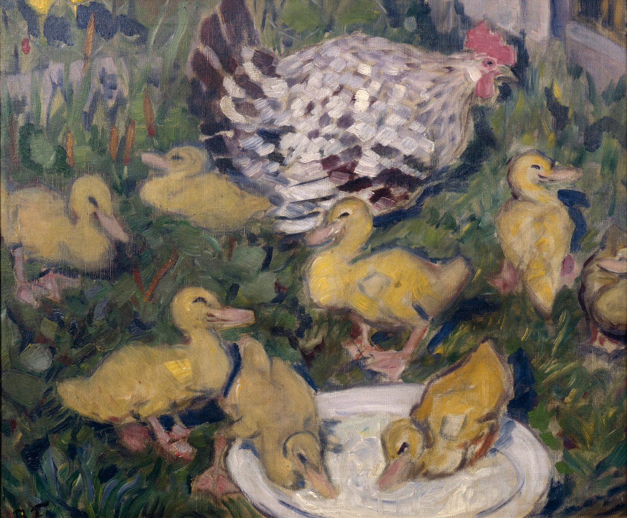 Kip met eendjes door Bernhard Dorotheus Folkestad