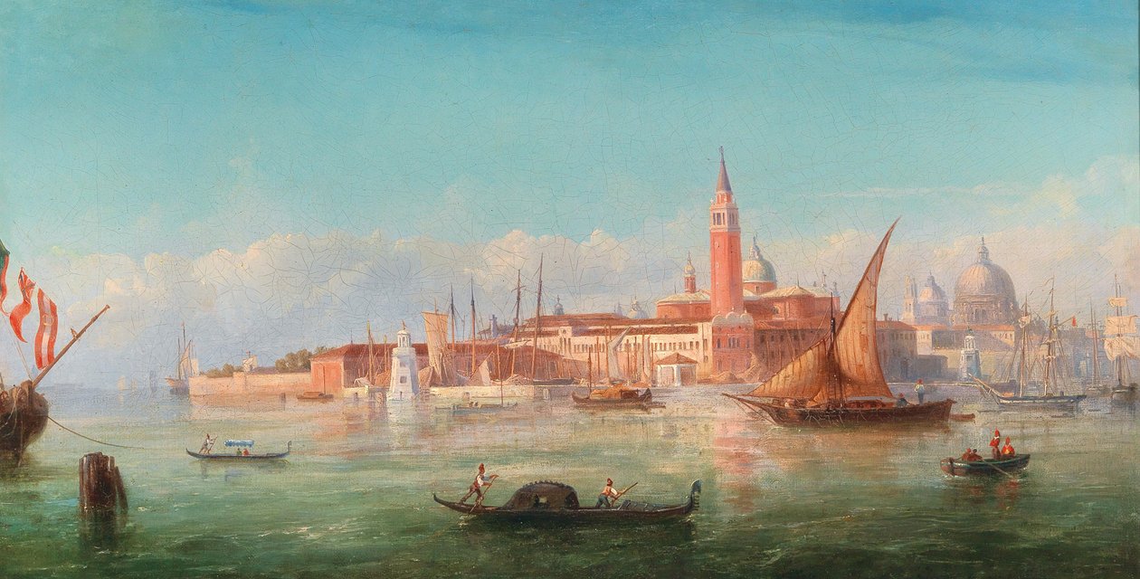 Uitzicht op Venetië door Bernhard Fiedler