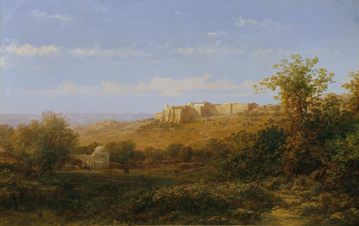 Klooster in Bethlehem door Bernhard Fiedler