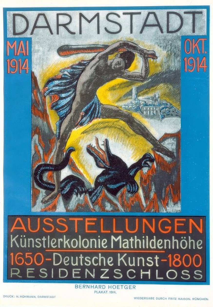 Tentoonstellingen kunstenaarskolonie Mathildenhöhe / Duitse kunst 1650–1800 / Darmstadt mei – okt door Bernhard Hoetger