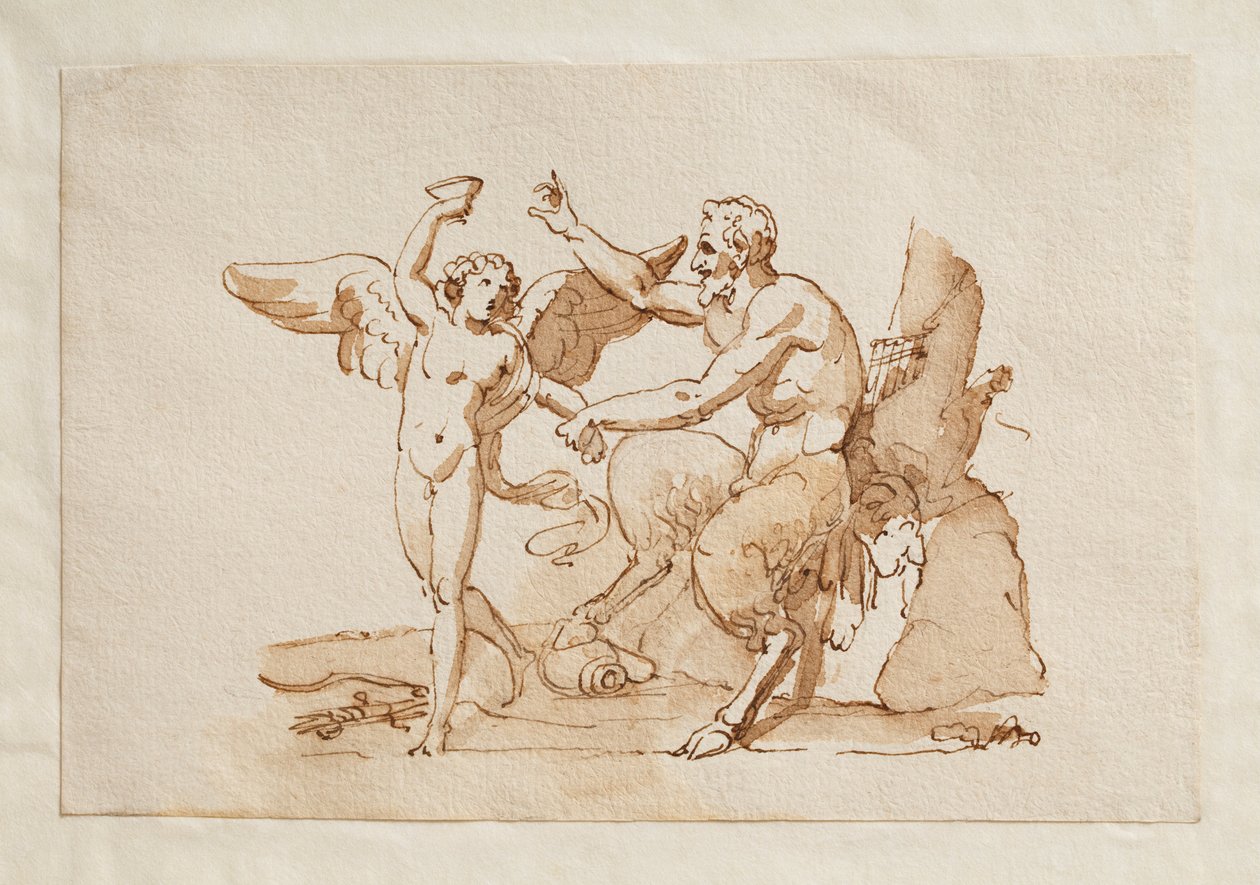 Pan en Cupido door Bertel Thorvaldsen