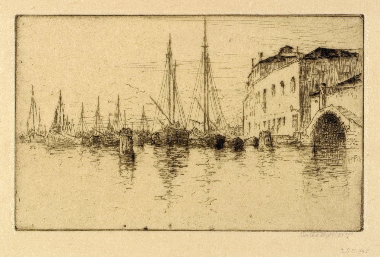 Langs de Giudecca, Venetië door Bertha E. Jaques