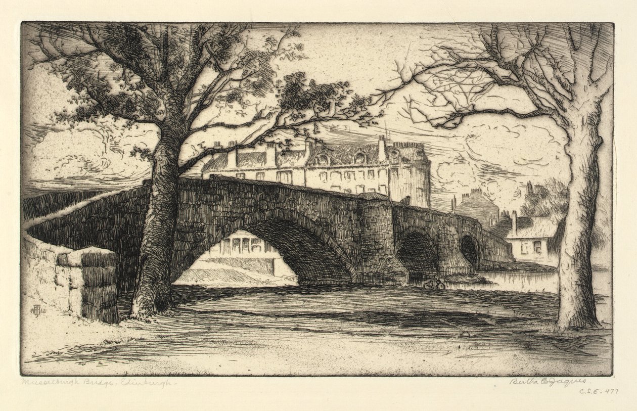 Musselburgh Bridge, Edinburgh door Bertha E. Jaques