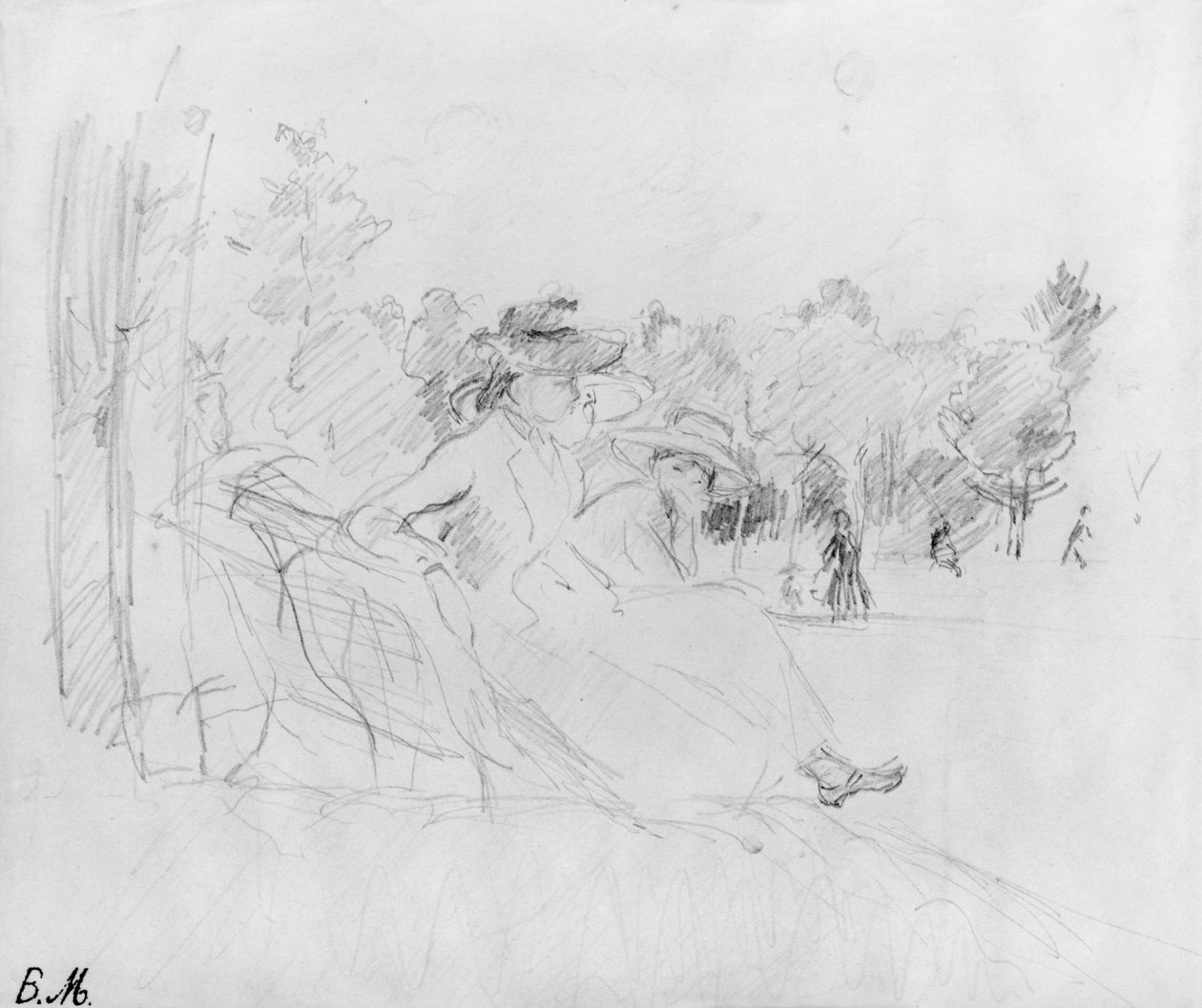 In het Bois de Boulogne, 1888 door Berthe Morisot