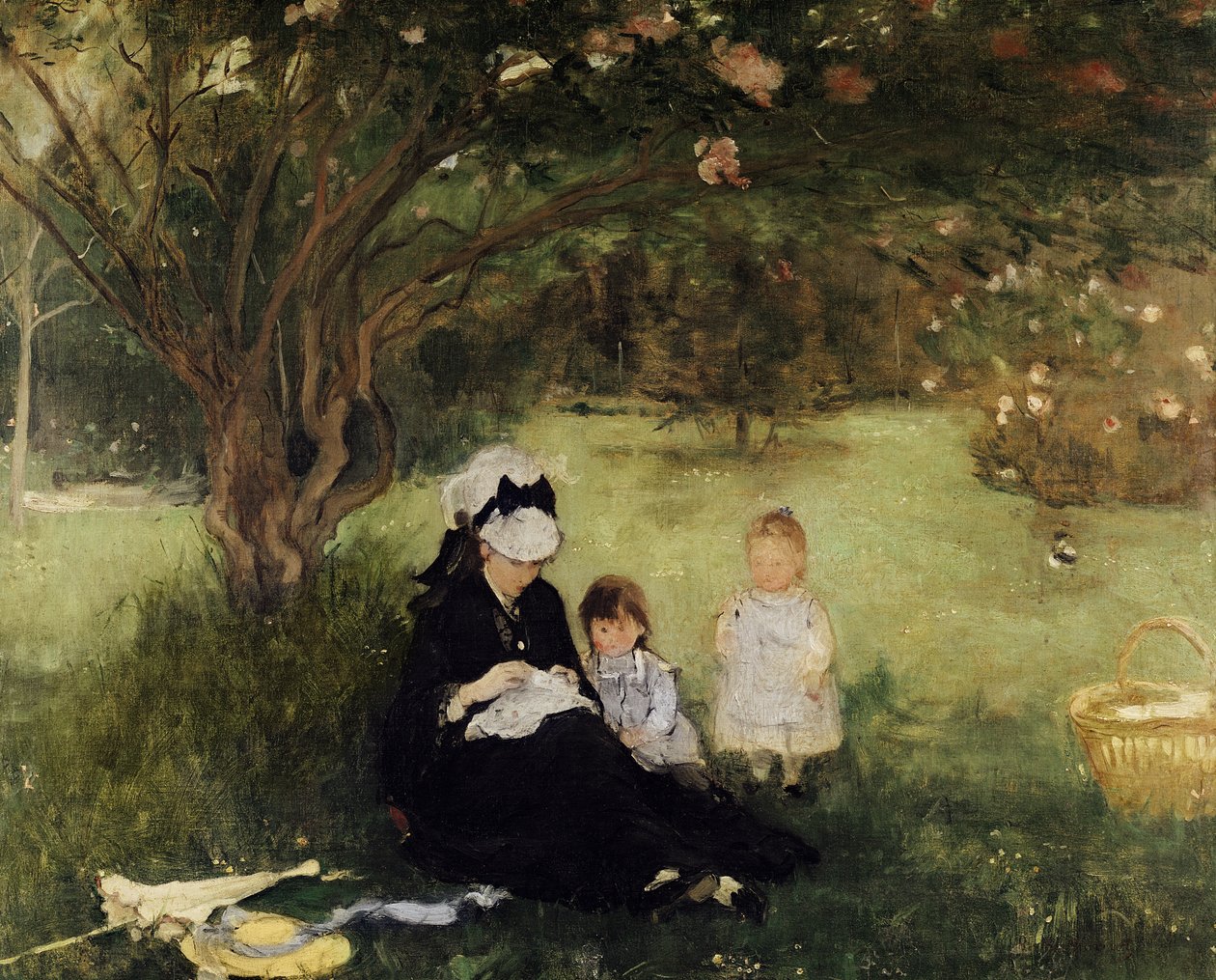 Onder de Sering in Maurecourt door Berthe Morisot