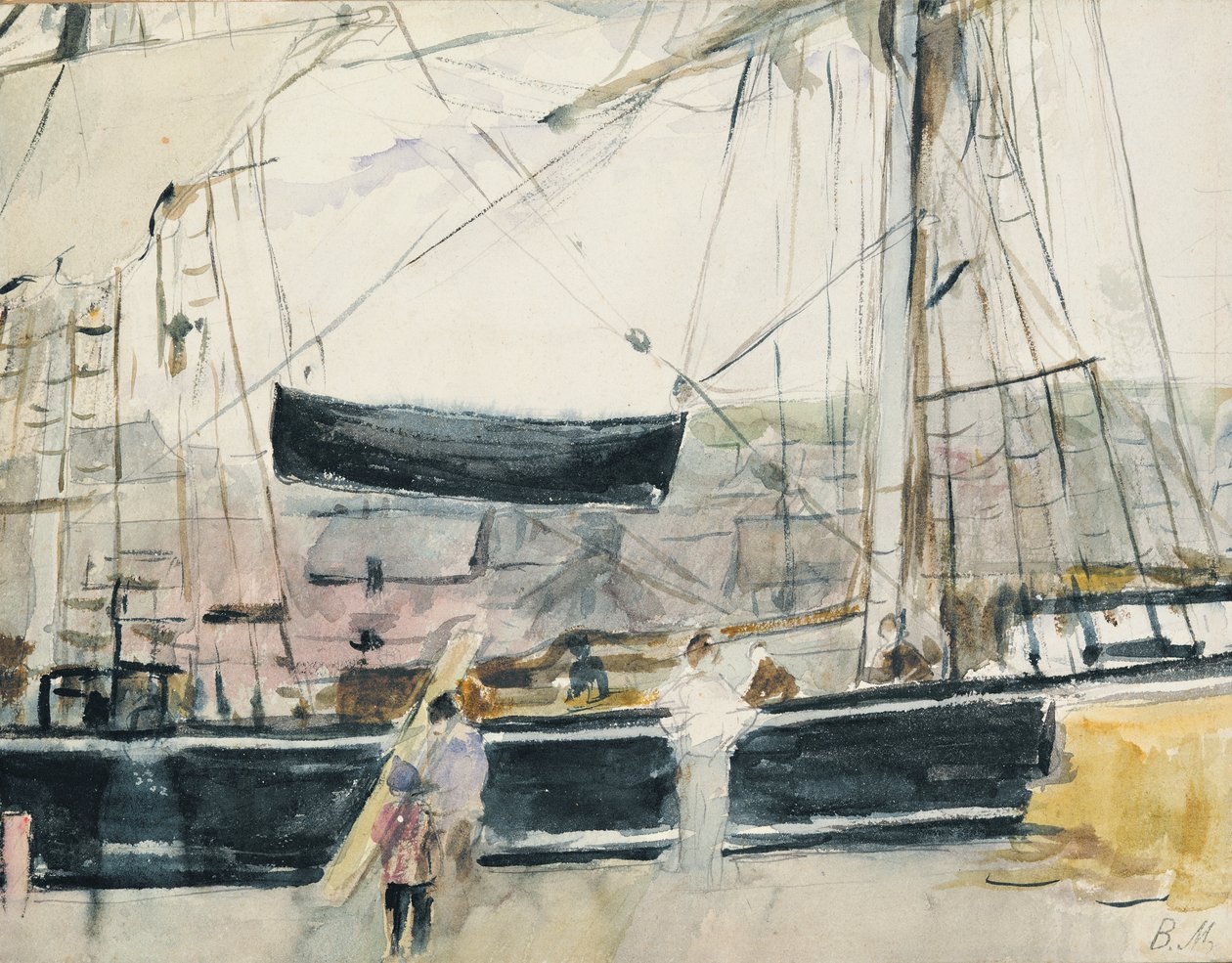 Boot aan de Kade, 1875 door Berthe Morisot