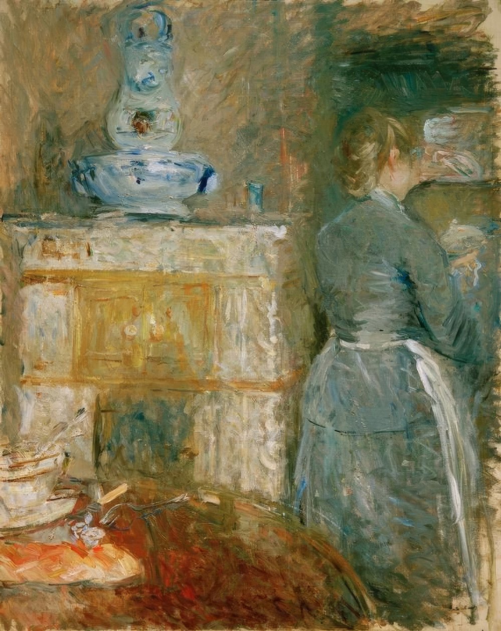 In de eetkamer door Berthe Morisot