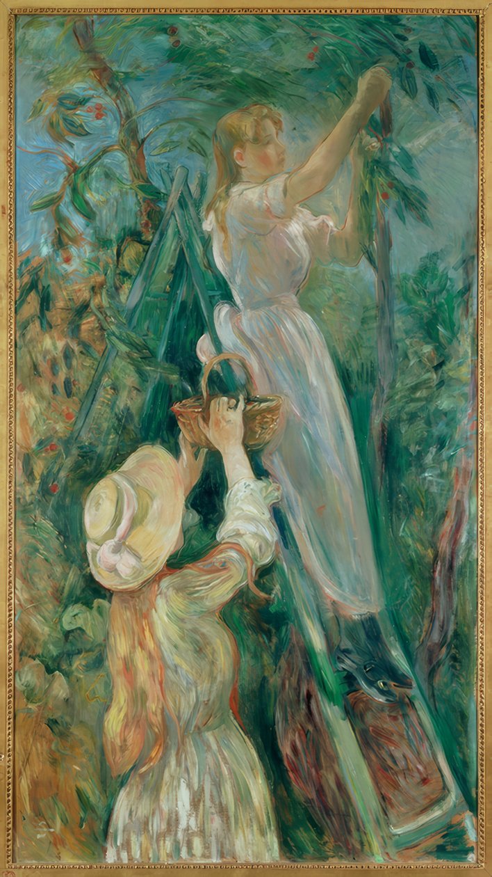 De kersenplukkers door Berthe Morisot