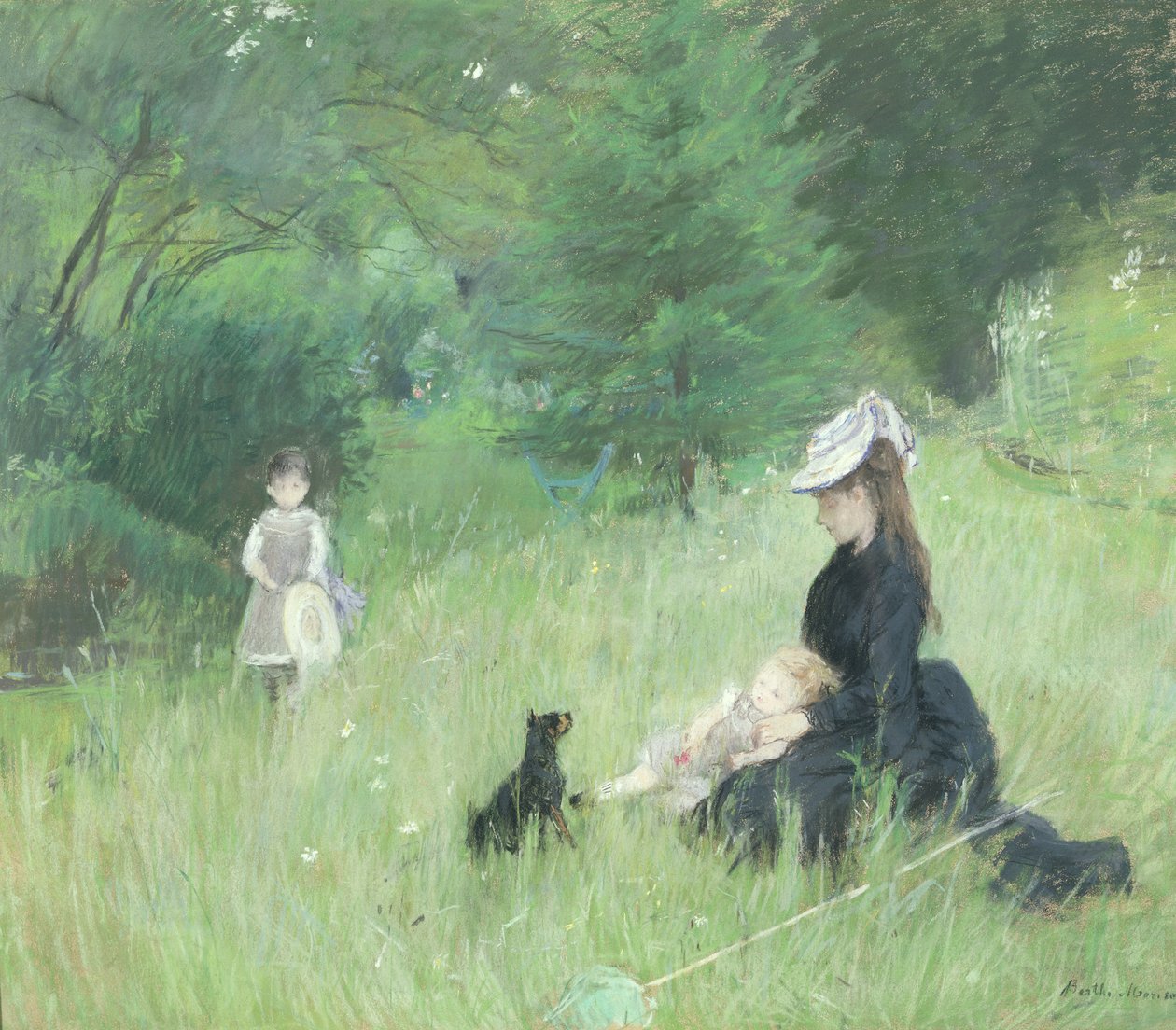 In een park, c.1874 door Berthe Morisot