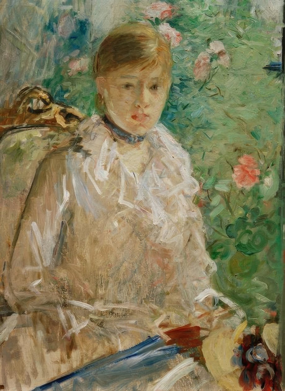 Jonge vrouw bij een raam of De zomer door Berthe Morisot