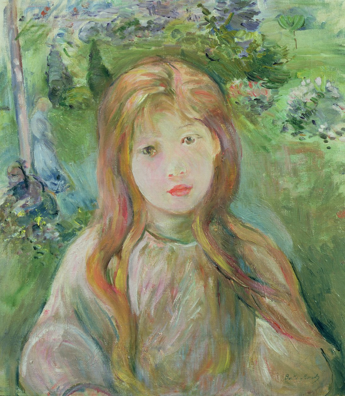 Klein meisje in Mesnil, 1892 door Berthe Morisot