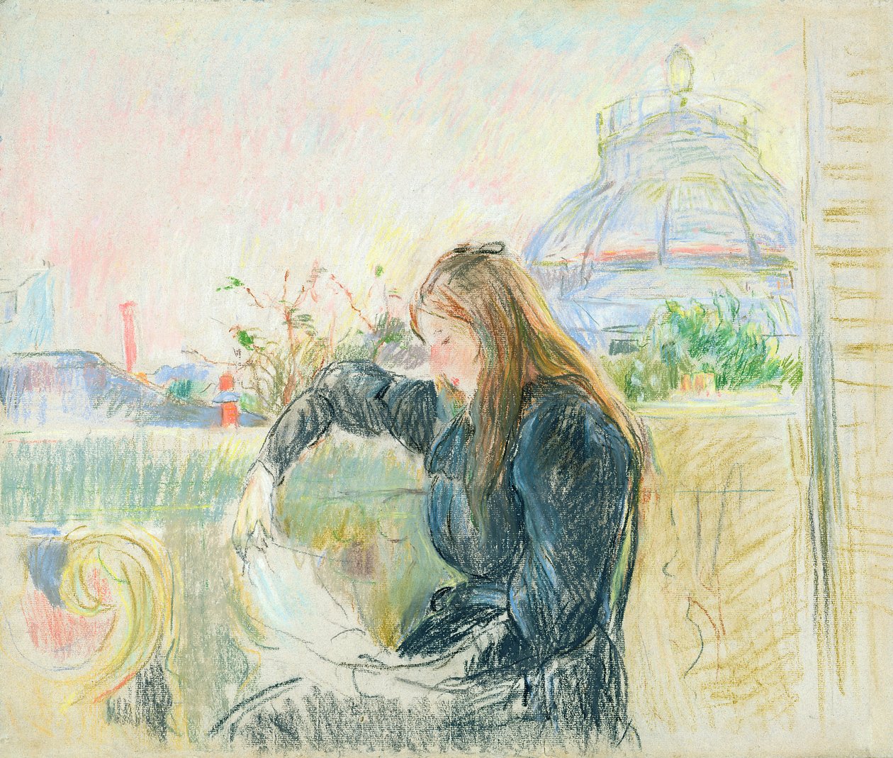 Op het balkon, 1893 door Berthe Morisot