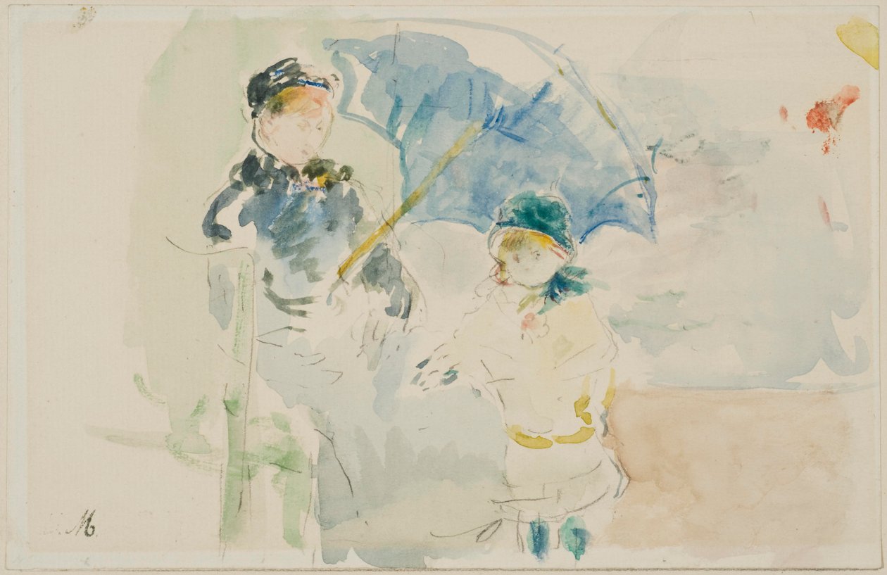 Strand van Nice door Berthe Morisot