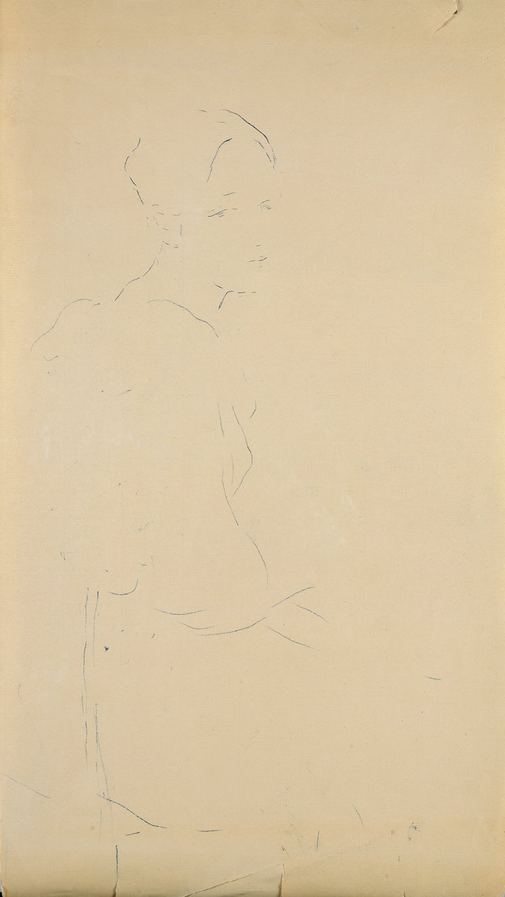 Profiel van een zittende jonge vrouw, 1887 door Berthe Morisot