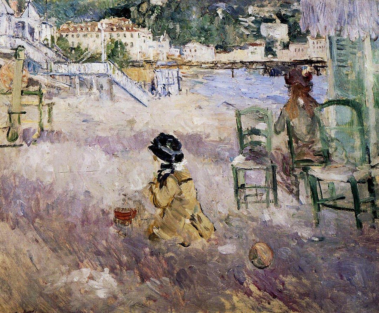 Het strand van Nice, 1882 door Berthe Morisot