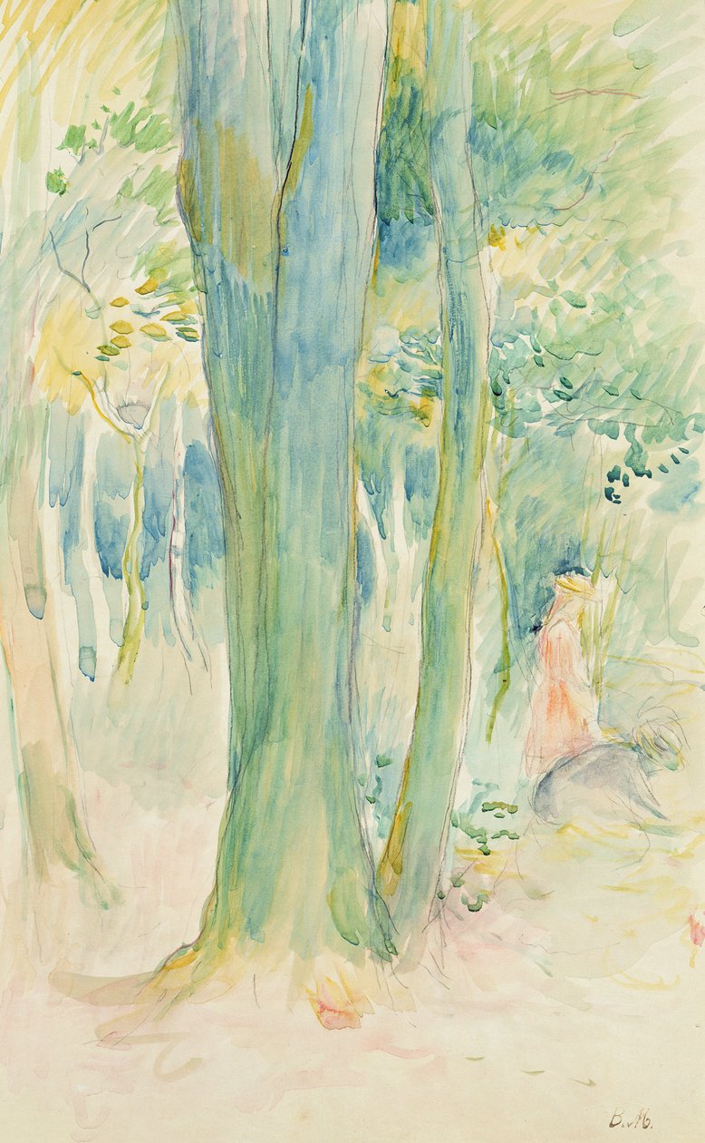 Onder de bomen in het bos, 1893 door Berthe Morisot
