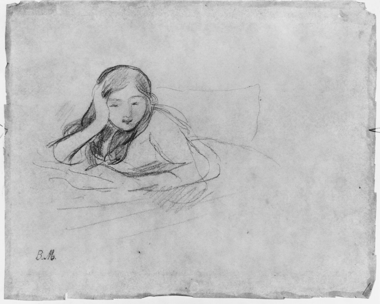 Jong meisje lezend, 1889 door Berthe Morisot