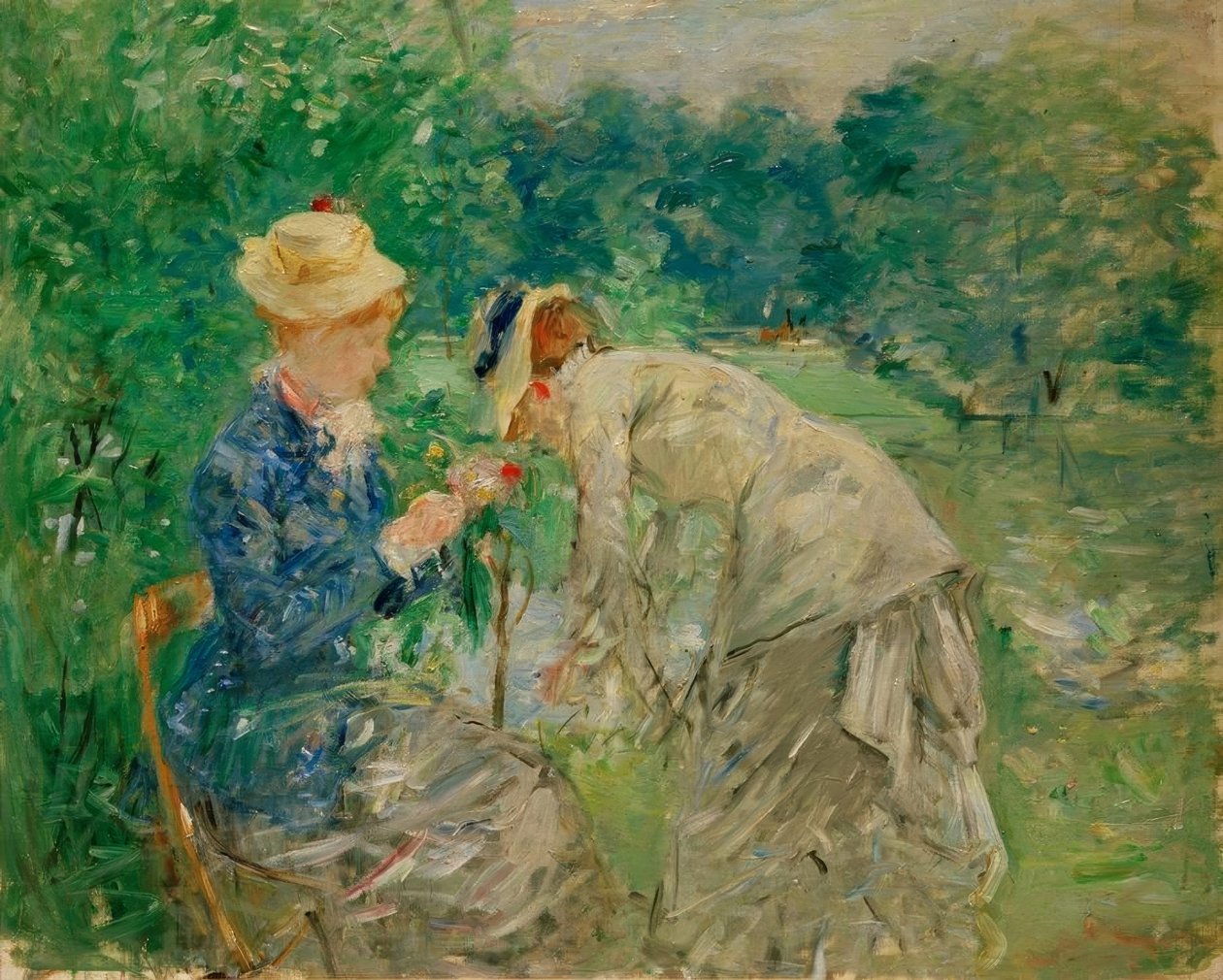 In het Bois de Boulogne door Berthe Morisot