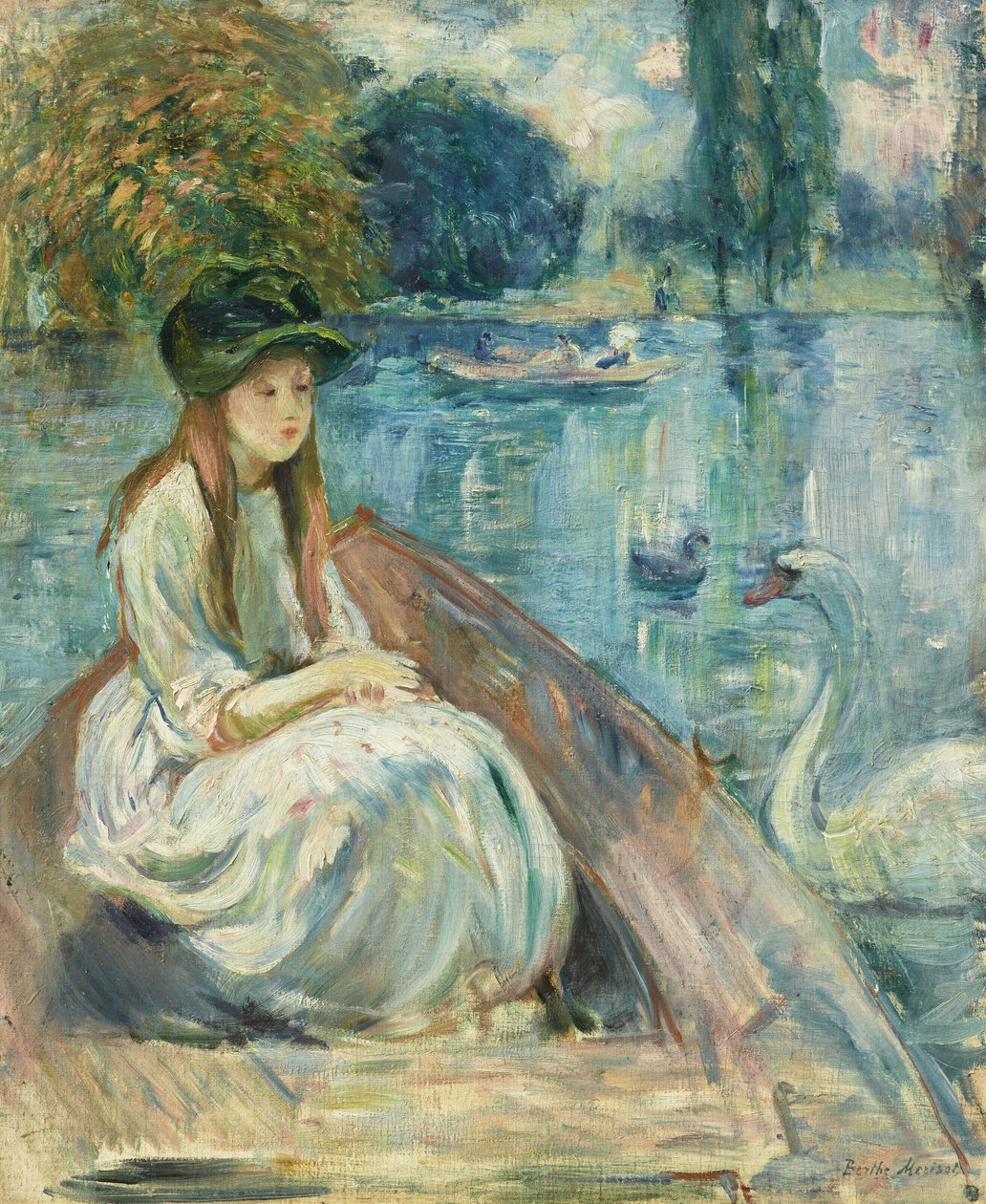 Frans: Jeanne Fourmanoir sur le lac door Berthe Morisot