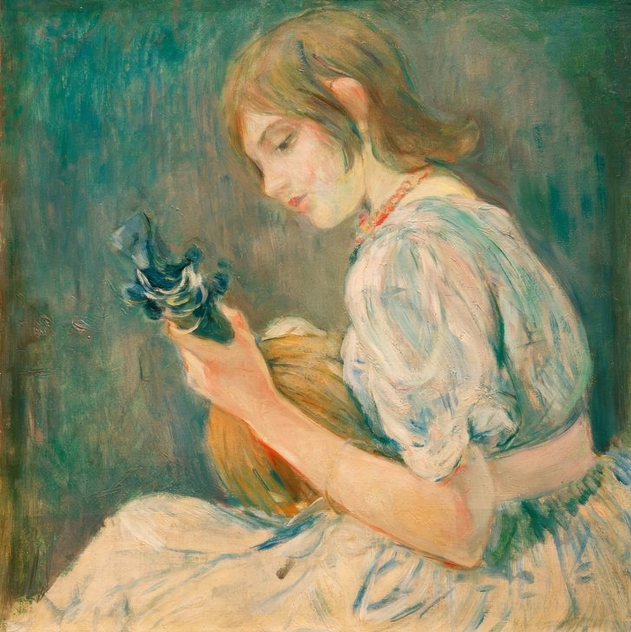 De mandoline door Berthe Morisot