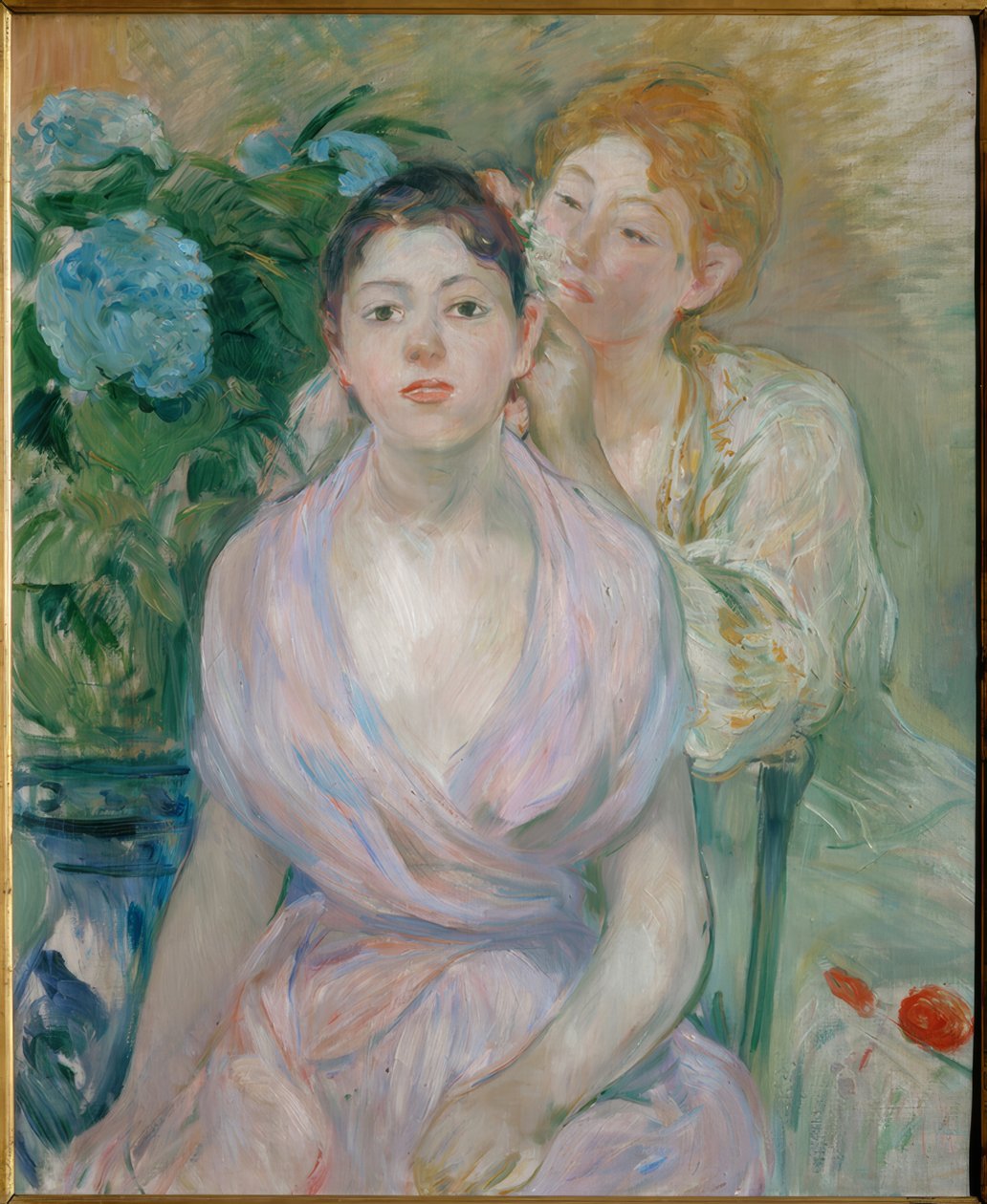 De hortensia of De twee zussen door Berthe Morisot