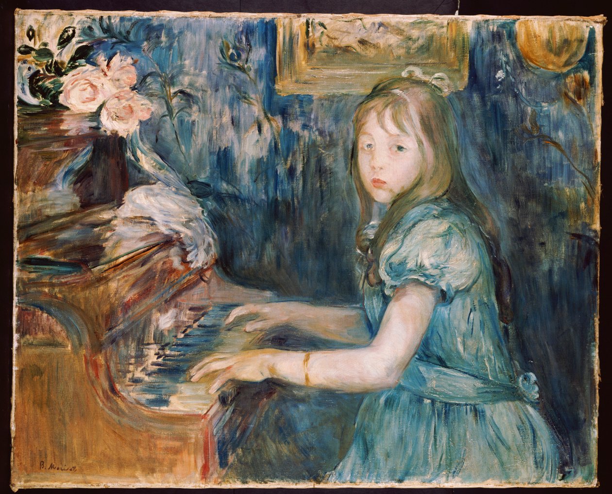 Lucie Leon aan de Piano, ca. 1892 door Berthe Morisot