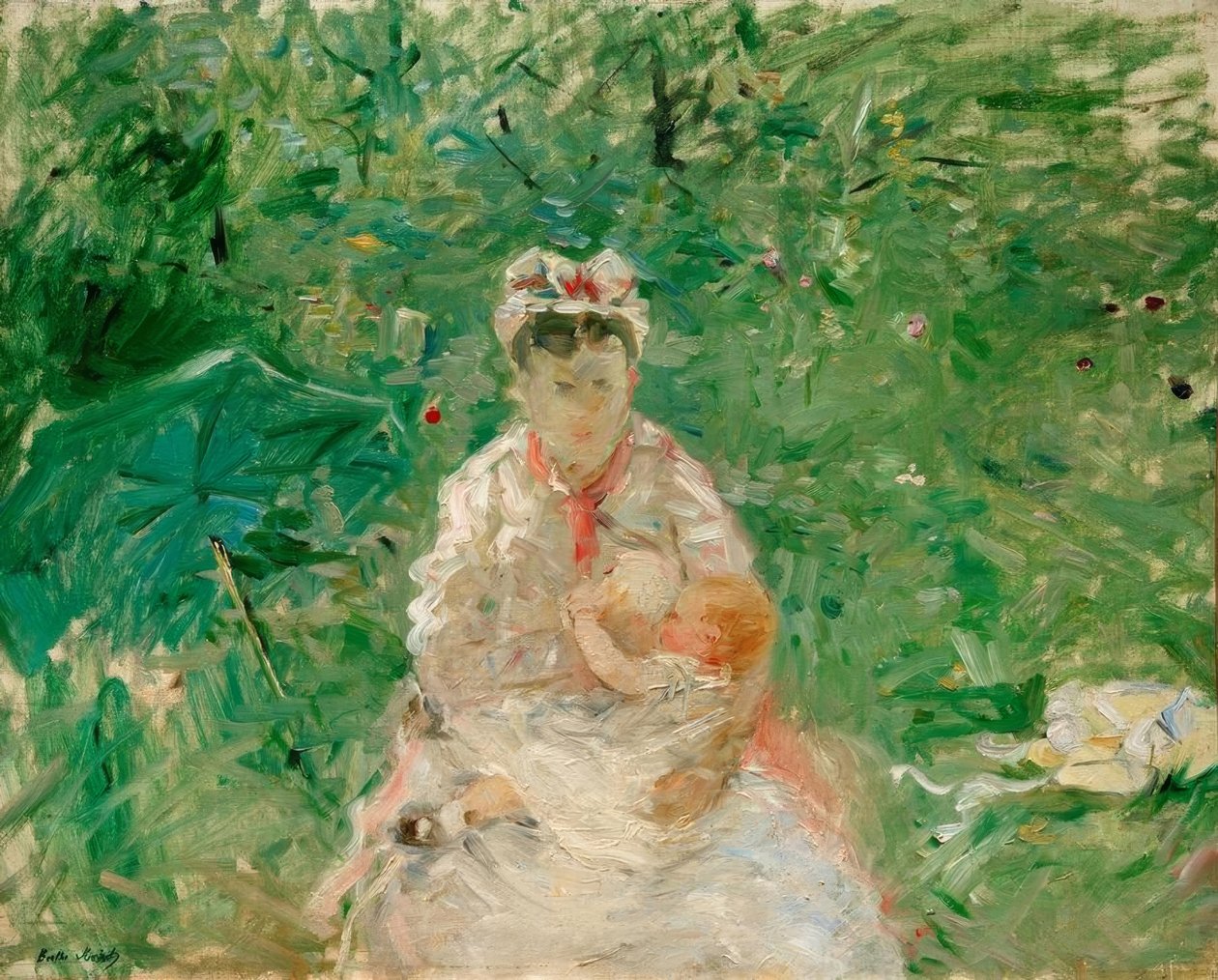 Voedster en baby door Berthe Morisot