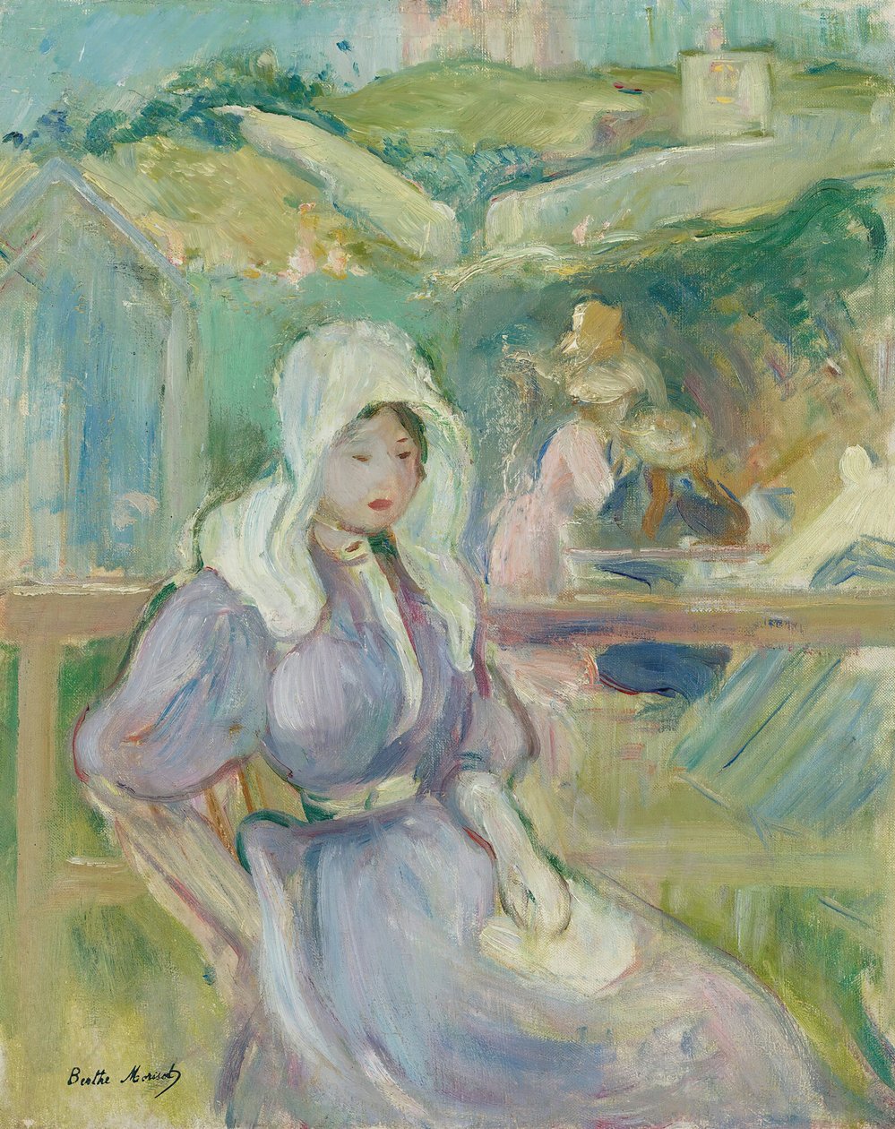 Sur la Plage à Portrieux, 1894 door Berthe Morisot